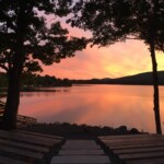 amphitheater lake sunset
